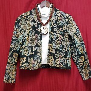 🍁Versatile Glentex Cropped/Bolero Cotton Jacket. Black & Green in color.